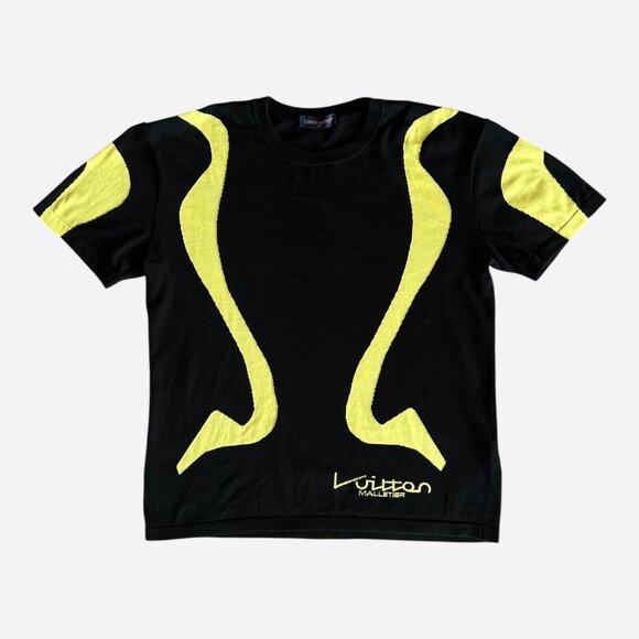 Louis Vuitton Black & Yellow Sport Line Intarsia T-Shirt